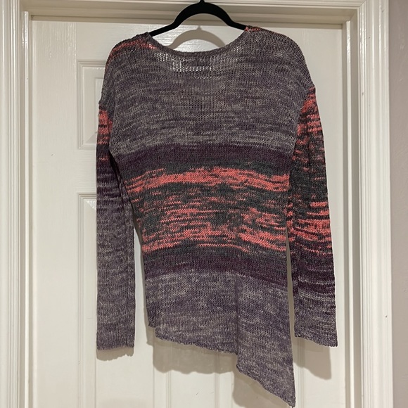 Prana Vignette Sweater Asymmetrical V-Neck in shades of purple gray pink Size XS - Picture 3 of 7